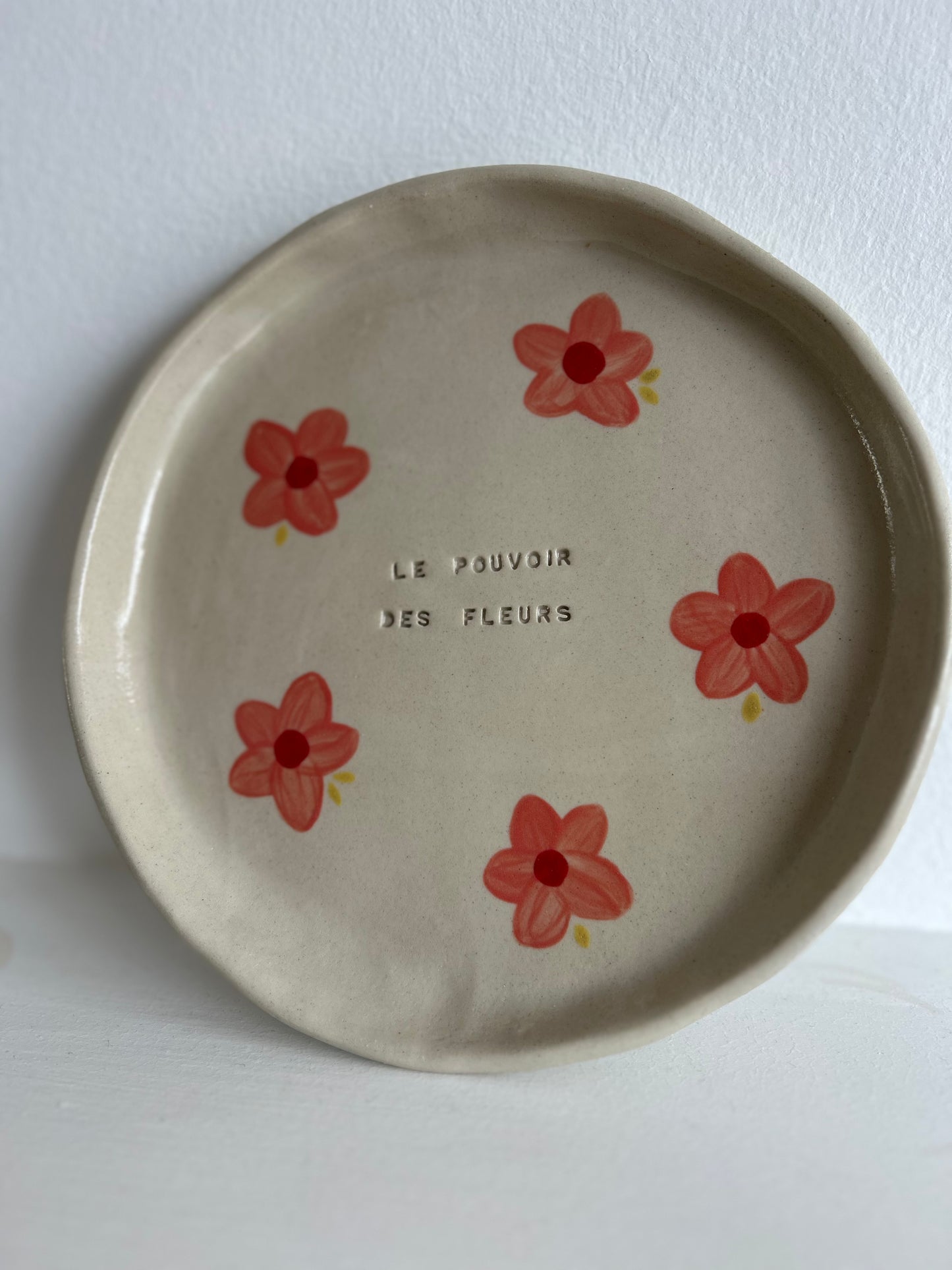Assiette fleurs avec message