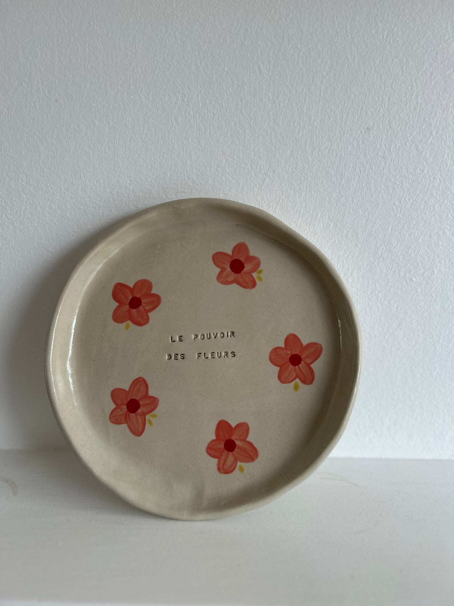 Assiette fleurs avec message