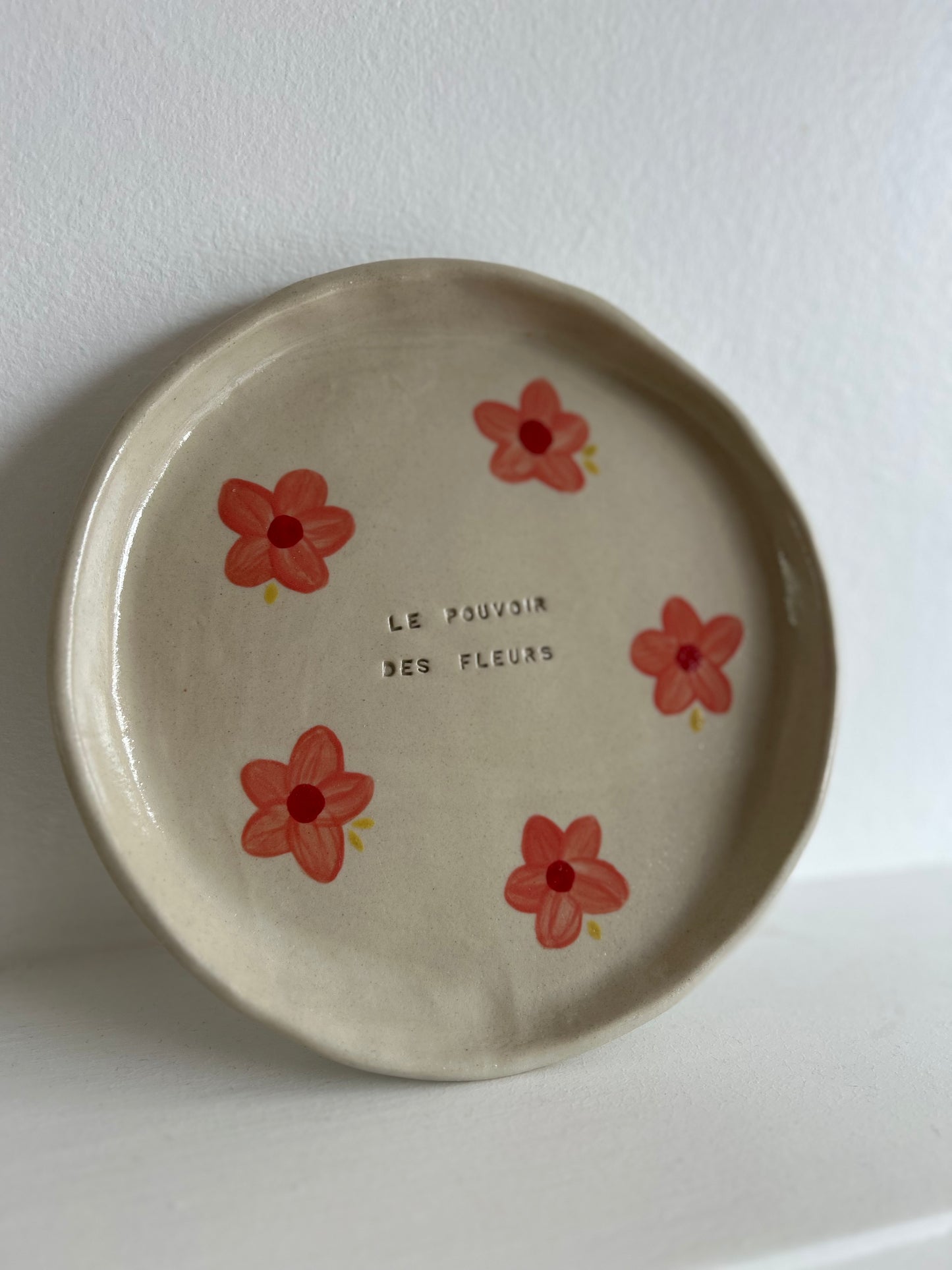 Assiette fleurs avec message