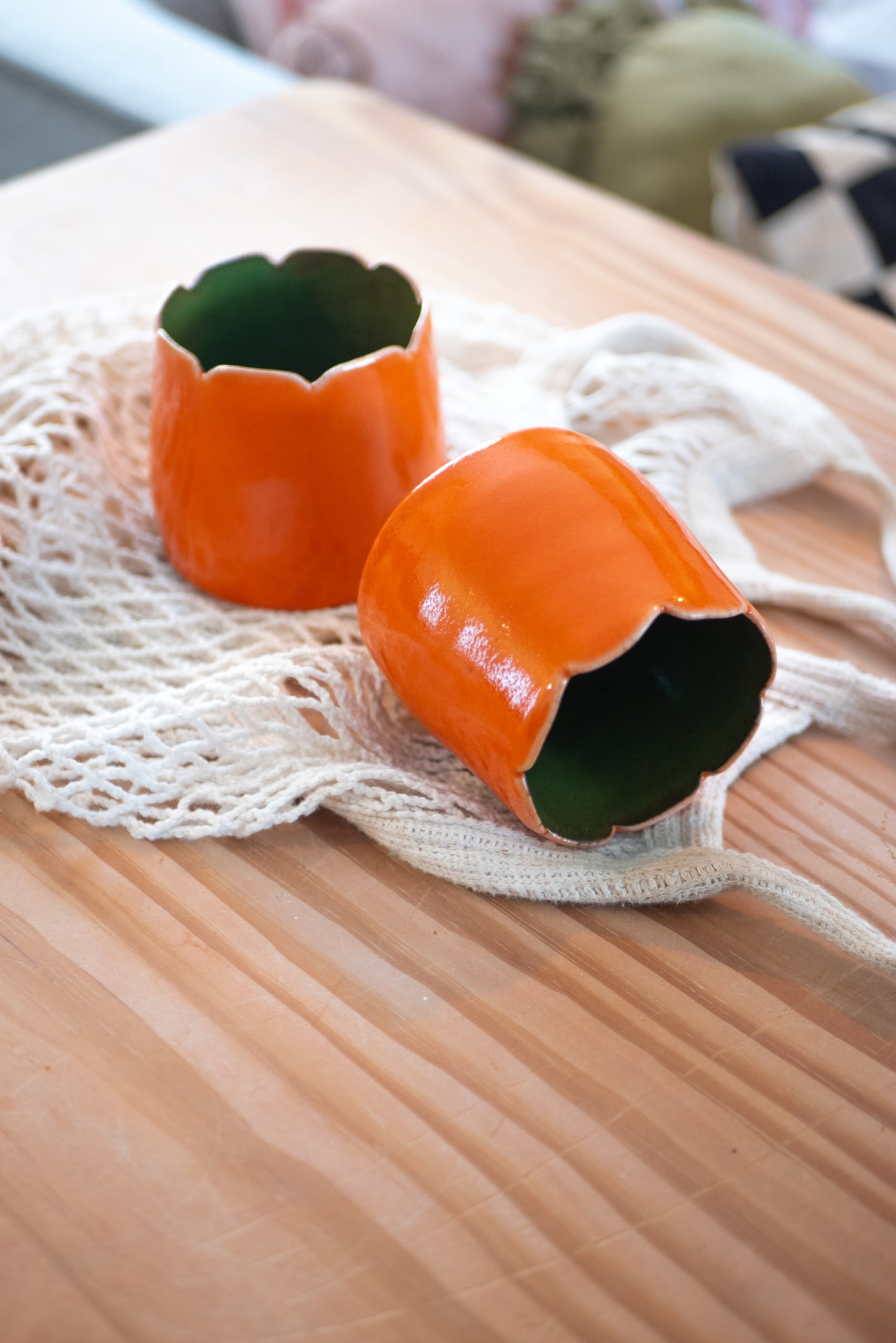 Pot orange/vert