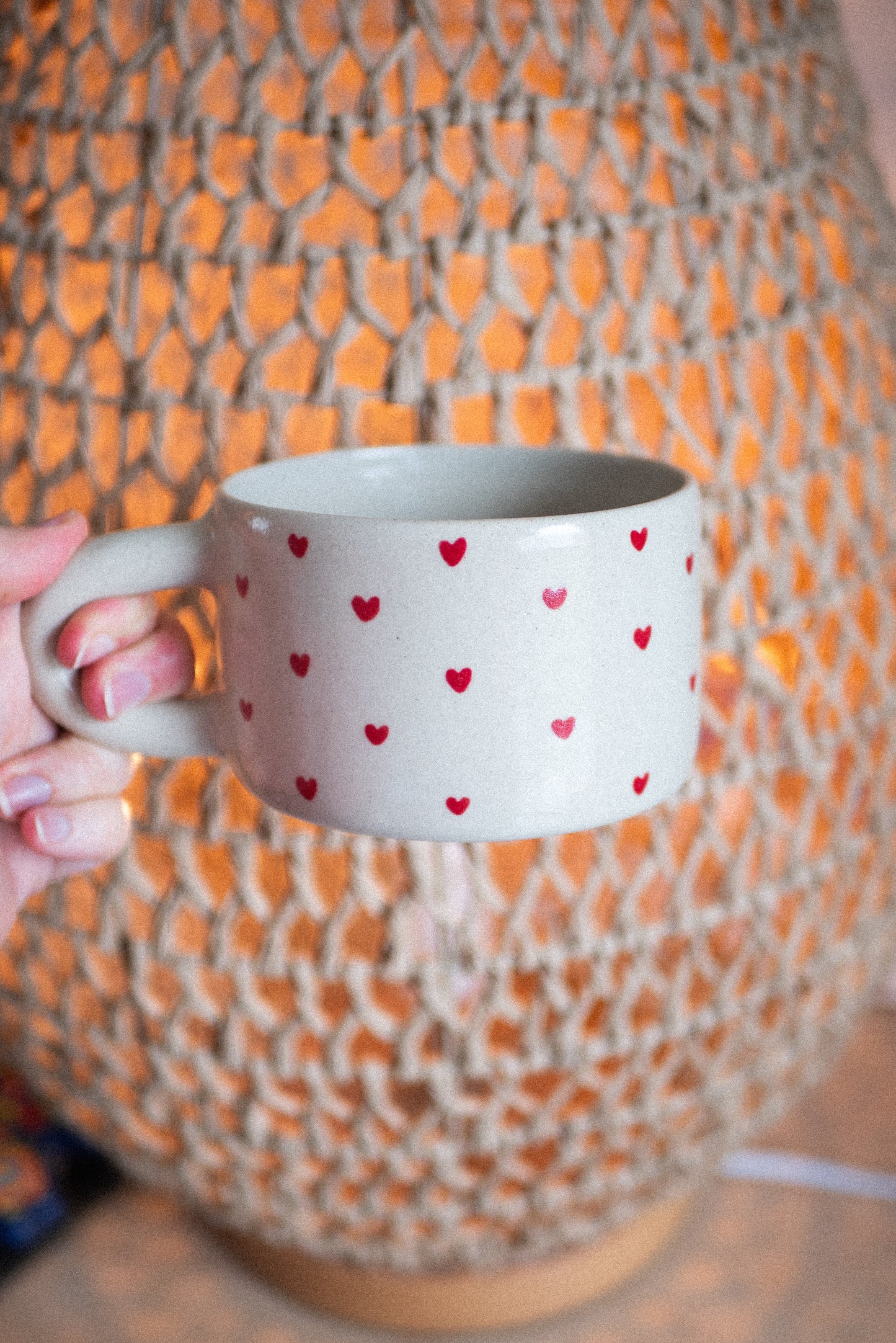 Tasse cœurs rouges