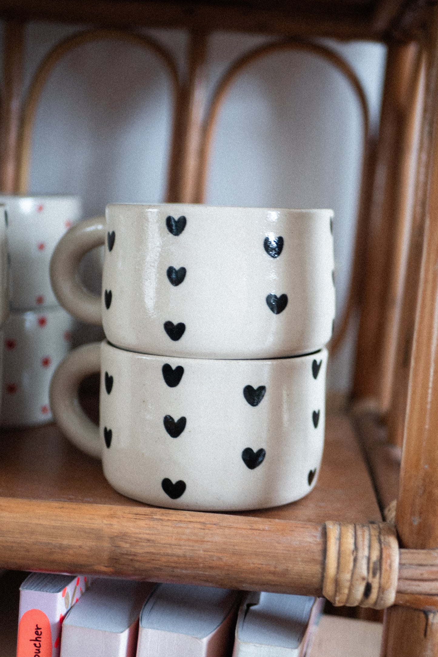 Tasse cœurs noirs
