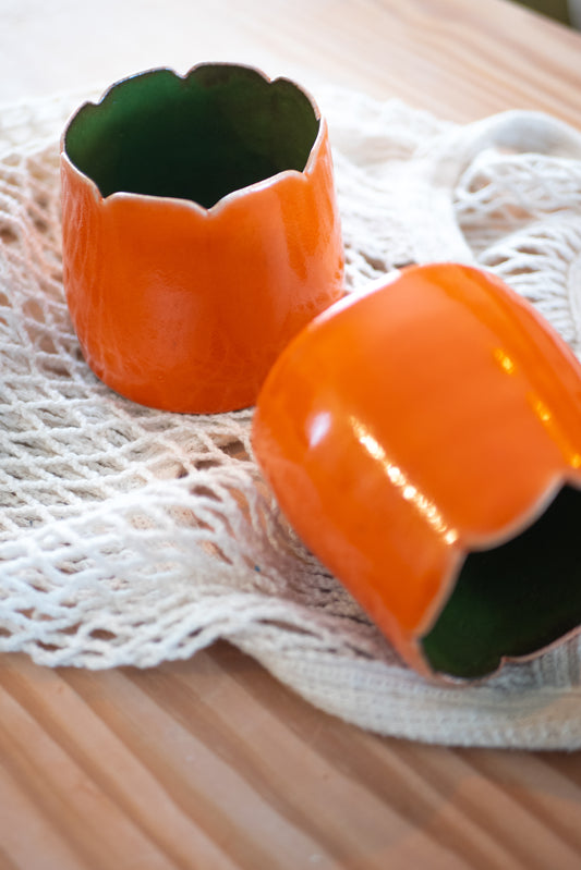 Pot orange/vert