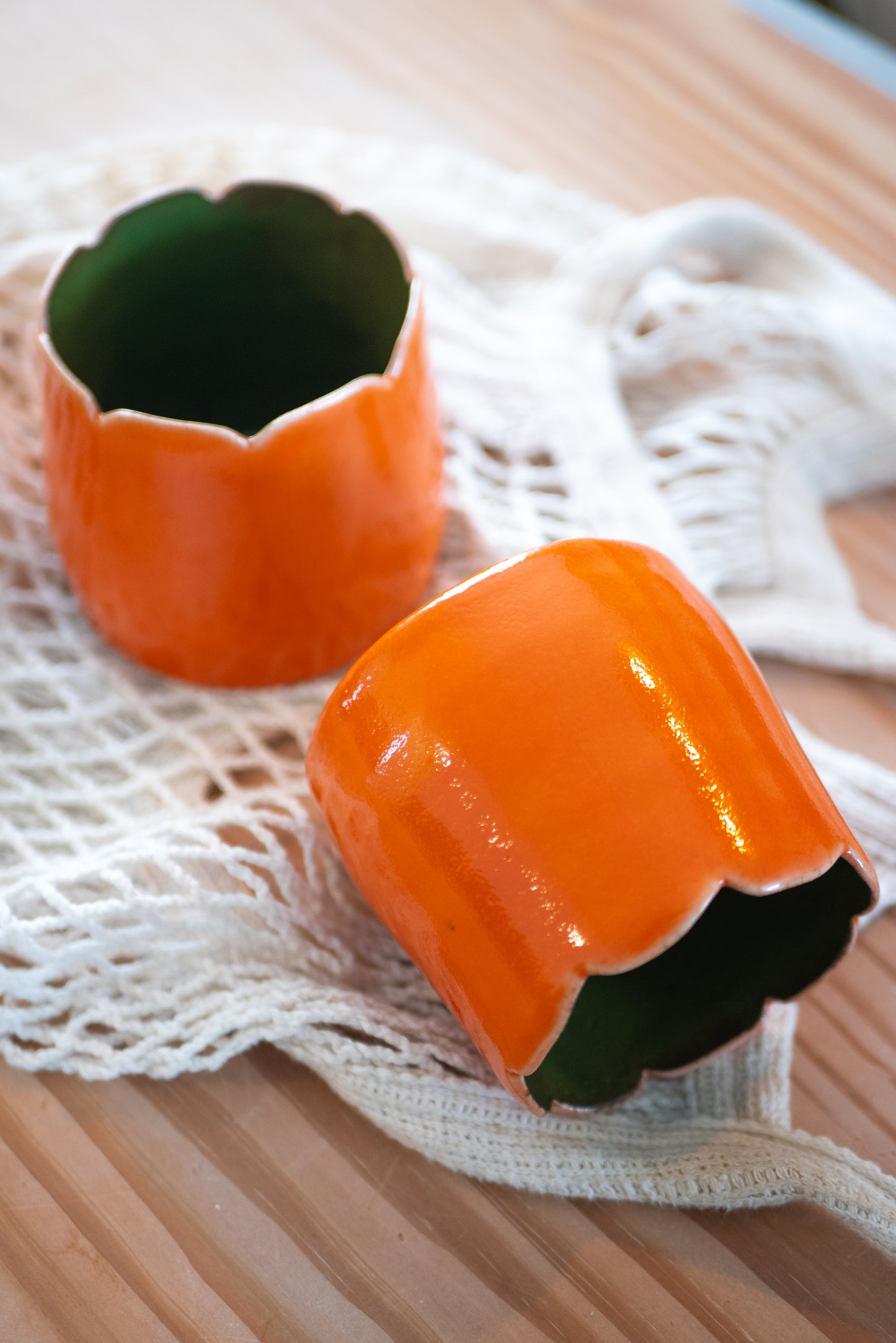 Pot orange/vert